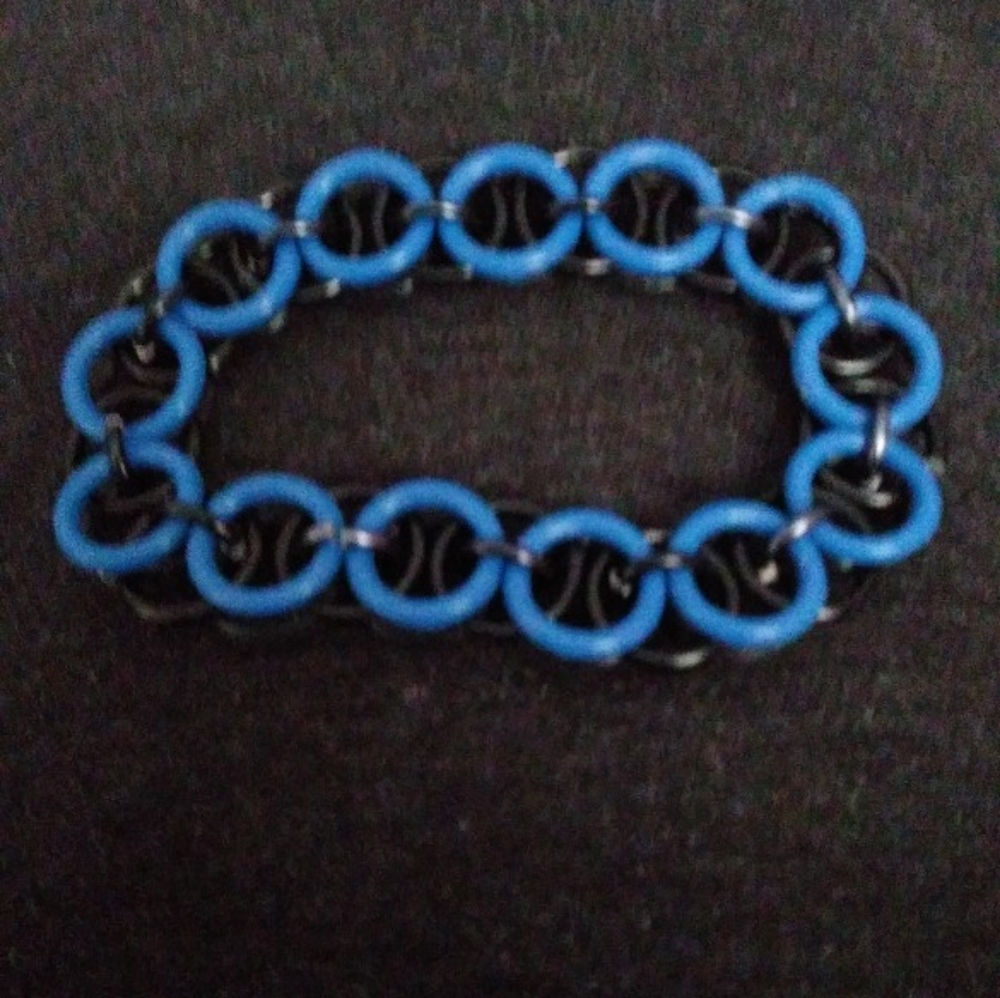 Black & Blue Rubber Bracelet